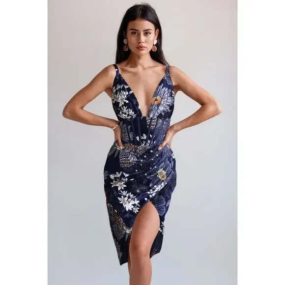 Averie | Dresses | Averie Kinsley Draped Midi Dress Womens Size M New With  Tags | Poshmark